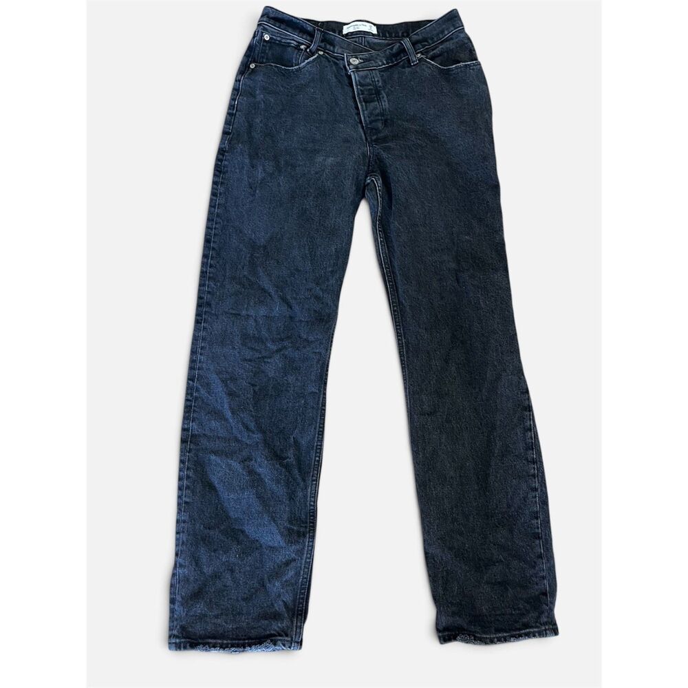 Abercrombie & Fitch The Dad High Rise Crossover Jeans Size 28 Black